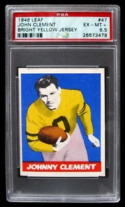 1948 LEAF - JOHN CLEMENT - STEELERS - #47 - PSA 6.5 – EX-MT+ BRT YELLOW JERSEY - Picture 1 of 2