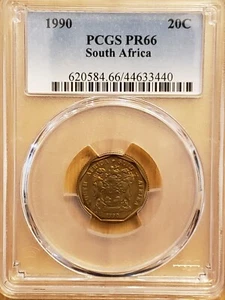 1990 South Africa 20 cent Proof PCGS PR66 Toned 3440 - Picture 1 of 4