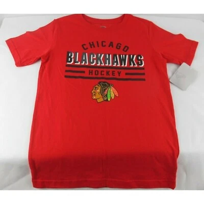 NHL Shirt Boys Size Large 12/14 Chicago Blackhawks Hockey Red [NEW] - Image 1 of 4