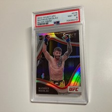 Matheus Nicolau 2022 Panini Select UFC Octagonside Silver Prizm Card #276 PSA 8