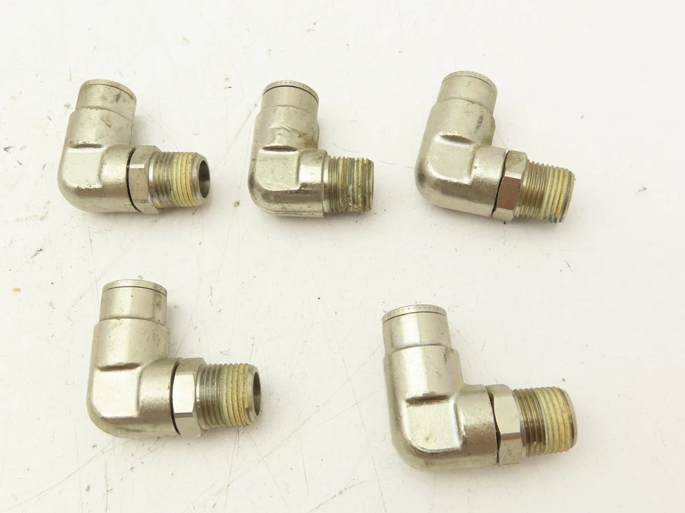 Norgren 124470738 Pneufit Swivel Male Elbow 1/2" OD Tube 3/8" MNPT Lot of 5 - Image 1 of 4
