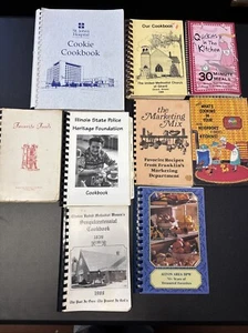 Vintage Church/other Spiral Bound Local Recipe Cookbooks - Lot of 10 - Picture 1 of 8
