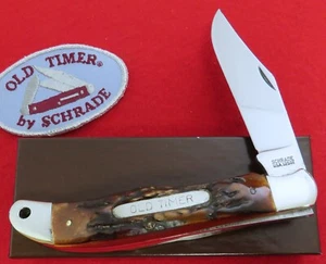 Schrade USA Mustang Hunter Lock Knife 2011 HERMAN WILLIAMS CUSTOM Red Stag NR - Picture 1 of 7