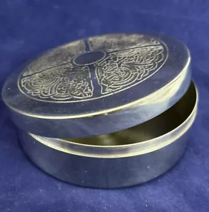 Vtg Scottish Piper Round Lidded Pewter Box, Made In Scotland - Picture 1 of 5