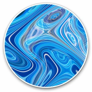2 x Vinyl Stickers 10cm - Blue Psychedelic Pattern Marble Swirls Cool Gift #2407 - Picture 1 of 9