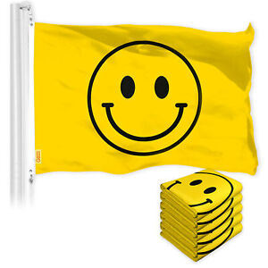 Smiley Face Flag 3x5FT 5-Pack Printed 150D Polyester By G128
