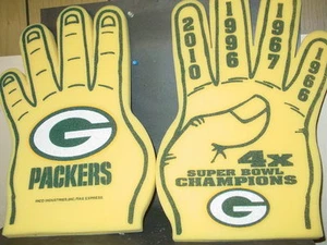 Mano de espuma de los Green Bay Packers de la NFL, NUEVA (4X campeones del Super Bowl) - Imagen 1 de 3