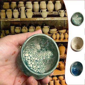 Bubble Glaze Pottery Pottery Herb Stripper Earthenware Herb Peeling Bowl - Picture 1 of 11