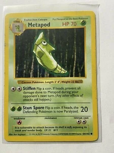 Juego de bases sin sombras Metapod casi como nuevo INGLÉS 54/102 - Imagen 1 de 2