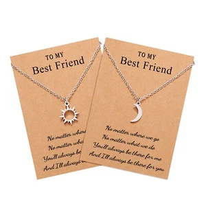 UNGENT THEM Dainty Sun Moon Star Friendship Necklace for 2/3 Best Friend Sist... - Picture 1 of 6