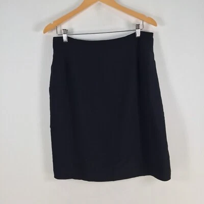 VINTAGE Laura Ashley Mujer Falda Talla 14 Negro Lápiz Hasta la Rodilla 092534 Foto 1 de 4