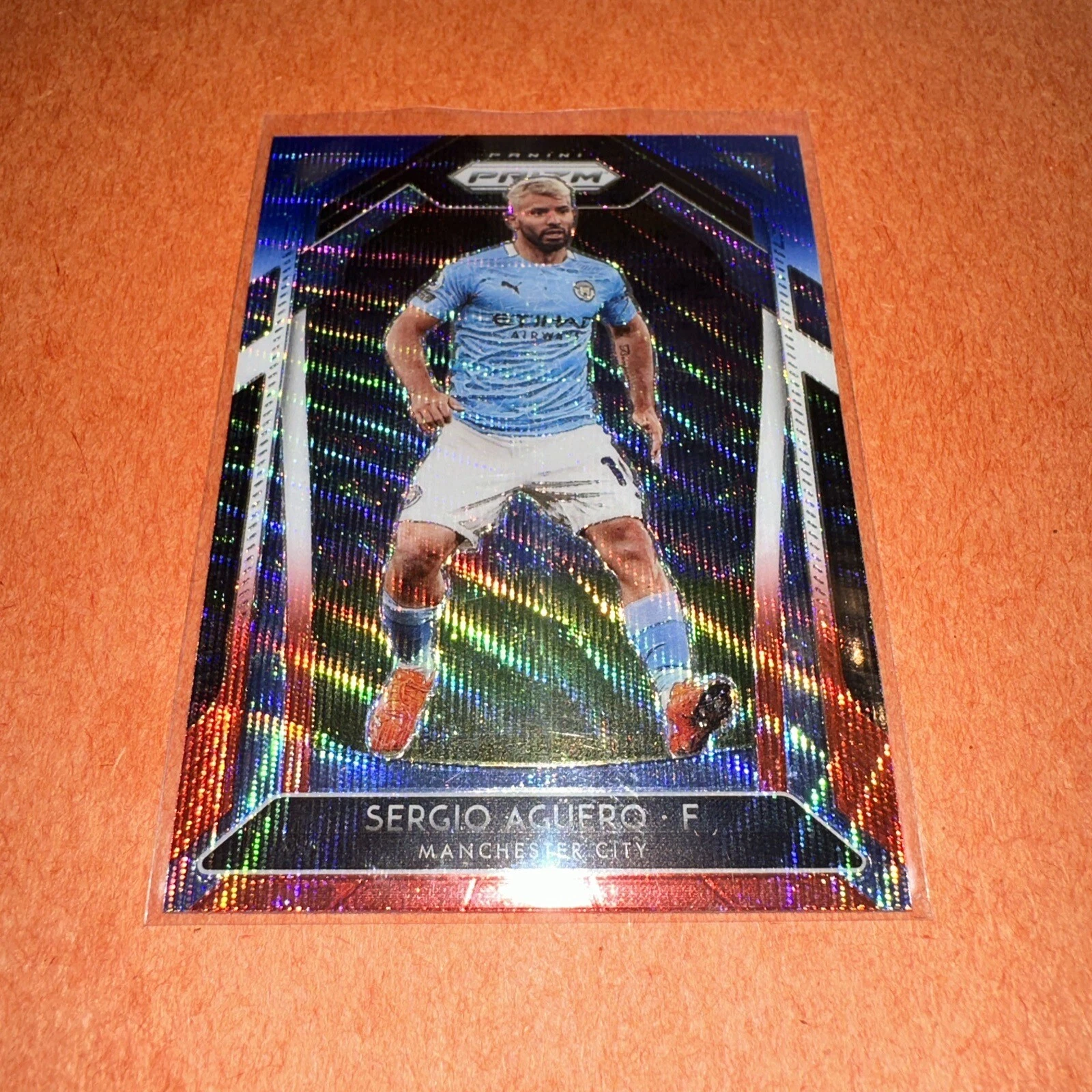 2020-21 Prizm EPL Sergio Aguero Red White Blue Prizm Manchester City