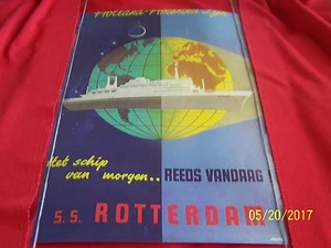 HOLANDA AMÉRICA LIJN S.S.ROTTERDAM Het schip van Morgen - PÓSTER DE VIAJE VINTAGE - Imagen 1 de 5