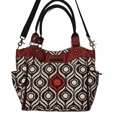 Bolsa de fraldas Petúnia Pickle parte inferior bolsa tote estilo vermelho/preto/branco - Imagem 1 de 4