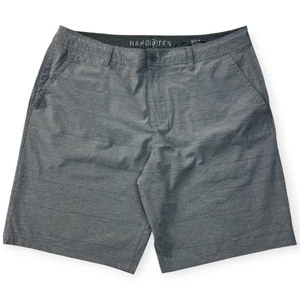 Hang Ten Men Shorts 40 Gray Polyester Blend High Rise Stretch Straight Leg Chino - Picture 1 of 12