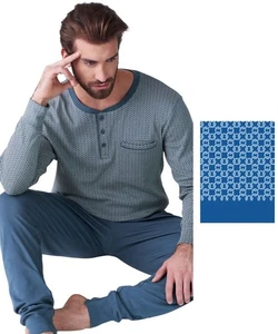 Pigiama uomo in jersey di cotone caldo Karelpiu' KF9306 - Picture 1 of 1