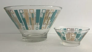 FUN MCM Anchor Hocking Chip & Dip Set ATOMIC Türkis & Gold sehr knackige Farben - Bild 1 von 4