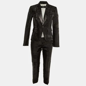 Dsquared2 Black Camo Brocade Tailored Suit M - Picture 1 of 6