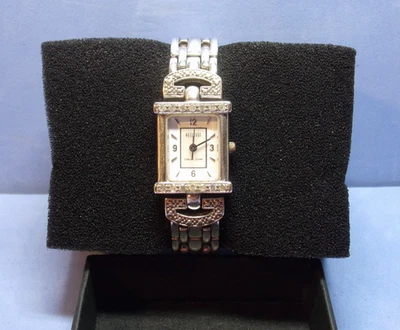 Ecclissi Sterling Silver 925 & Diamond Bezel Quartz Women's  Wristwatch ~32375 - Image 1 of 4