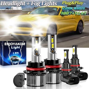 For Ford Mustang 2003-2004 10000K LED Headlight Hi/Lo + Fog Light Bulbs Combo 4x - Picture 1 of 16