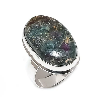 Natural Ruby Fuchsite Gemstone 925 Sterling Silver Jewelry Ring Size 10 Gift p80 - Image 1 of 4