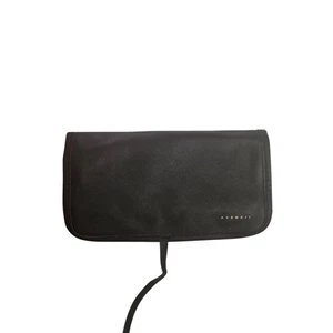 AVENCII Black Faux Leather Jewelry Organizer Roll Travel Storage Bag Pouch - Picture 1 of 3