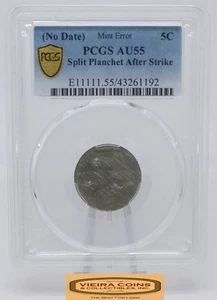 ND Jefferson 5C, Mint Error Split Planchet After Strike, PCGS AU 55 - #B51925 - Picture 1 of 4