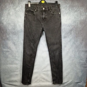 True Religion Black Skinny Men's Jeans W34 L34 Zip Fly Stretch Cotton Blend - Picture 1 of 12