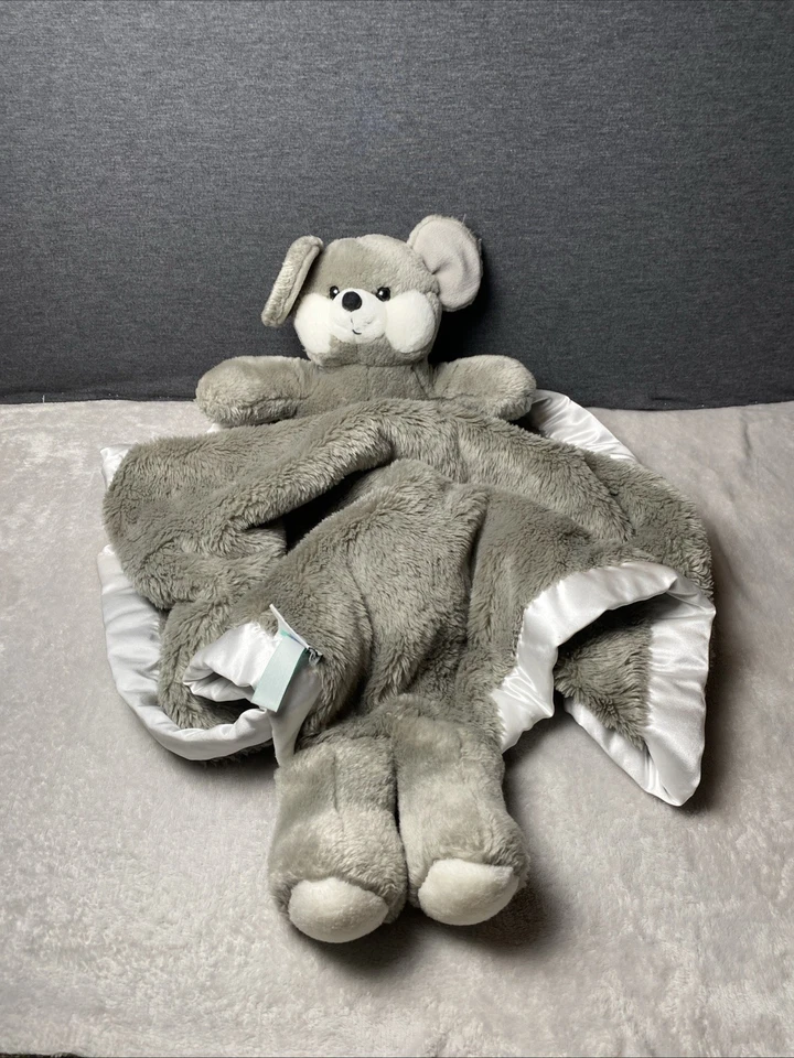 My Banky Gray Mouse Plush Baileigh Security Blanket Satin Trim Lovey Stuffed Toy - Image 1 of 4