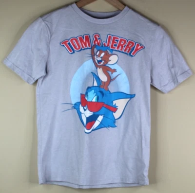 Tom & Jerry Youth Kids Short Sleeve Shirt Light Gray Size Large (10/12) - Image 1 of 3