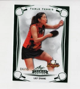 LILY ZHANG #D /15 GREEN 2025 LEAF MAJOR LEAGUE TABLE TENNIS PREMIER BLASTERS - Picture 1 of 2