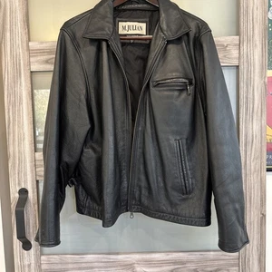 Vintage M. JULIAN Wilson’s Black Leather Zipper XL Bomber Motorrad Jacke - Bild 1 von 16