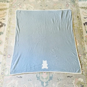 Bergdorff Goodman Manta Bebé 100% Cachemira Azul Oso de Peluche Reversible - Imagen 1 de 3