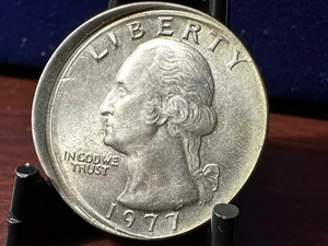 1977 United States Washington 25c Quarter Beautiful 15% Offset Mint Error RARE - Picture 1 of 4