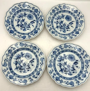 Juego de 4 platos antiguos de pan de cebolla azul Meissen Carl Teicher 6,75" 1882-1929 - Imagen 1 de 11
