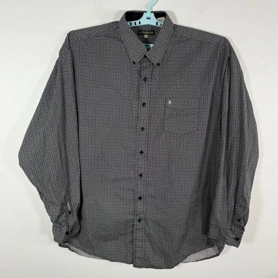 Stetson Shirt Mens 3XL Black Geometric Button Up Western Rodeo Cowboy Pocket - Image 1 of 4