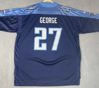 Camiseta de Colección Reebok Eddie George #27 Tennessee Titans Para Hombres 2XL 56 Azul Y2K NFL USADA EN EXCELENTE ESTADO Foto 1 de 4
