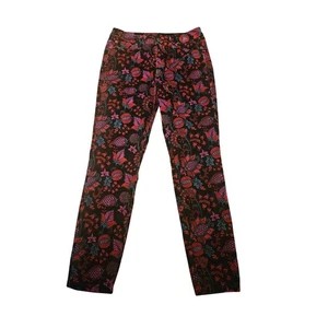 Pantaloni donna velluto morbidi dintorni paisley floreale boho lounge taglia 30 - Foto 1 di 5