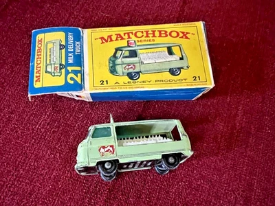 Camión de reparto de leche Lesney Matchbox 21 c REGULAR 1-75 BPW CAJA E Foto 1 de 4