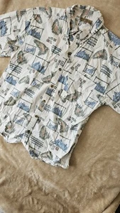 Rugged Earth Vintage Nature Print Shirt Size L Outdoors Retro. Fast Despatch - Picture 1 of 6