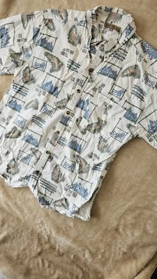 Rugged Earth Vintage Nature Print Shirt Size L Outdoors Retro. Fast Despatch - Image 1 of 4