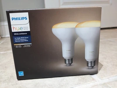 Philips Hue E26 BR30 2-Pack LED White Bulbs - Image 1 of 3