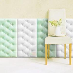 3D Wall Stickers Self-adhesive Thicken Tatami Anti-collision Wall Soft Mat Decor - Picture 1 of 15