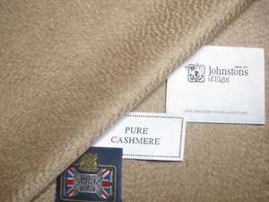 Johnstons D’Elgin 100% Cachemire “ Fauve / Dun ” Revêtement, Chemisage Tissu = - Picture 1 of 12
