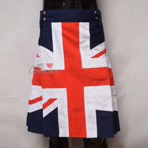 Neu British Pride Union Jack UK Flagge Utility Kilt 2 Seitentasche - WLC - Bild 1 von 5