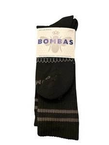 Bombas Socks Men Size L Black Calf Honeycomb Arch Support NWT - Picture 1 of 3