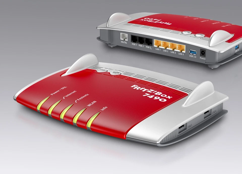 AKTION SPEZIAL AVM FritzBox 7490 - akt. Firmware inkl. Zubehör - Bild 1 von 3