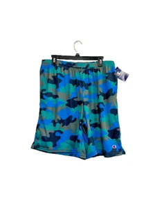 Champion Shorts Herren cool blau tarnfarben Kordelzugshorts mit Logo Größe XL Neu mit Etikett - Bild 1 von 2