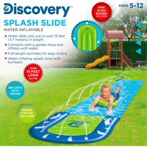 Water Splash Slide Mini Sliding Board 15 ft Water Inflatable with Sprinklers