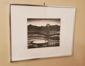 Peter Hurd (1904-1984) Framed Western Print Windmill & Well At Night - Picture 1 of 7